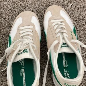 Reebok Beige and Green Athletic Shoes